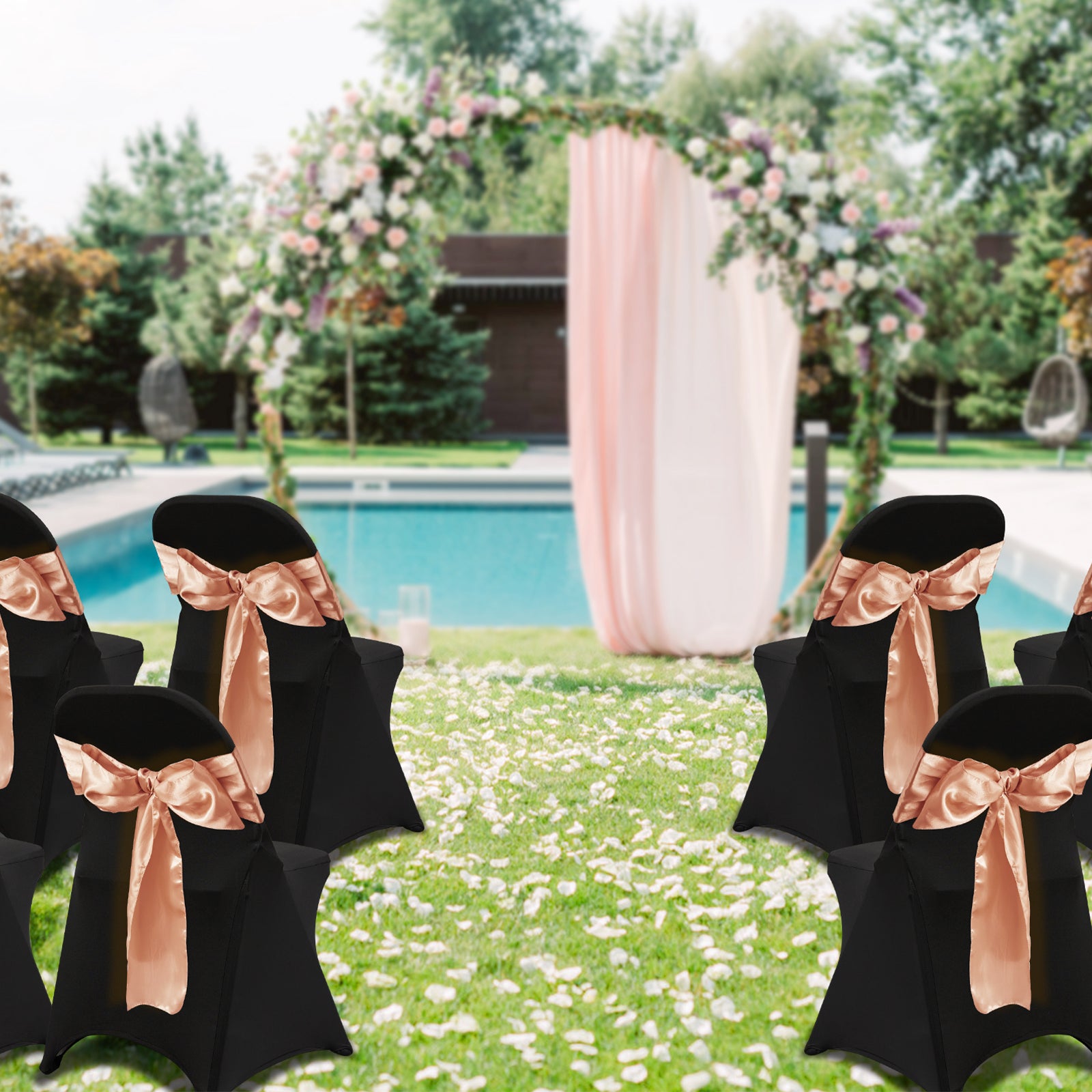 30/50/100PCS White Stretch Folding Chair Covers for Wedding Party Dining