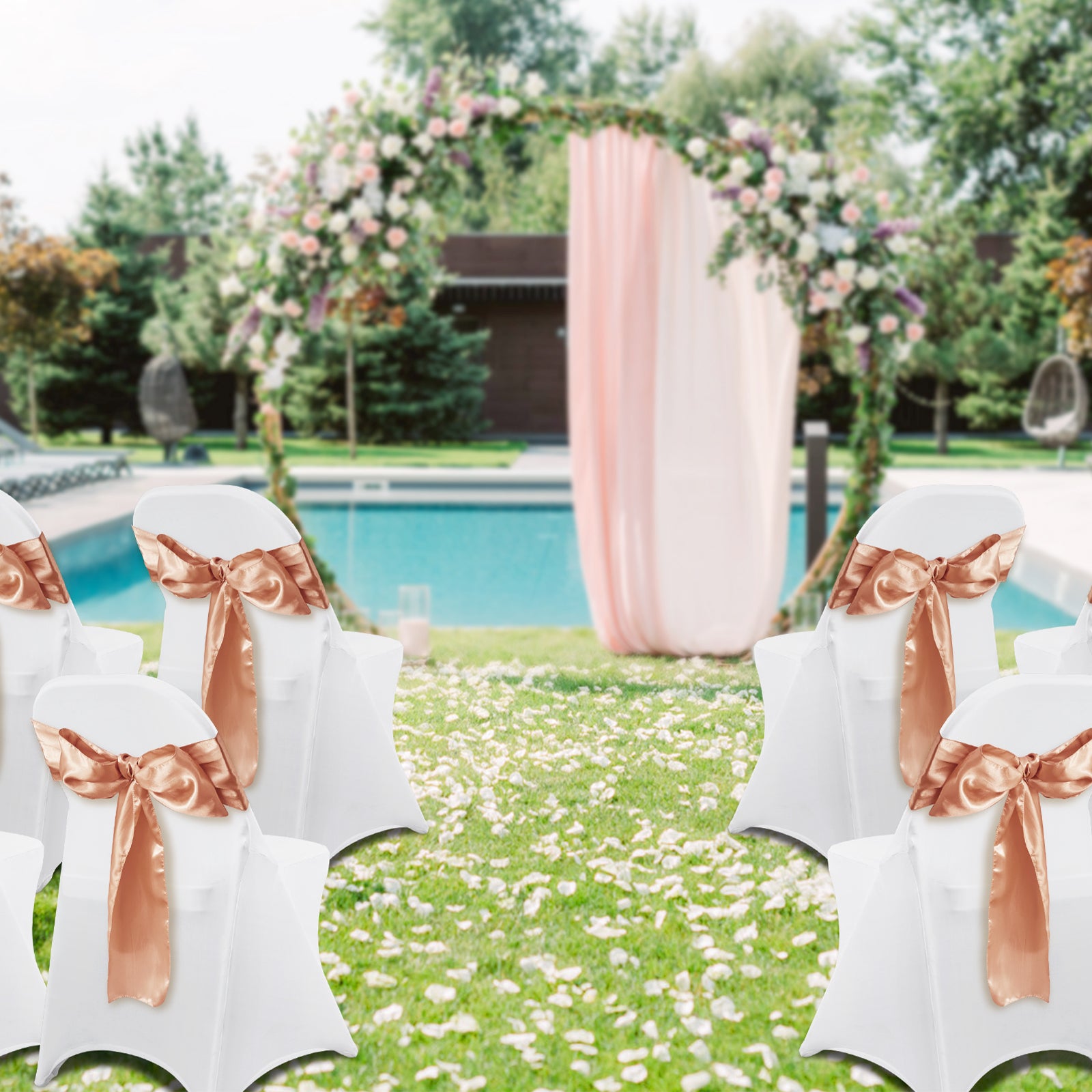 30/50/100PCS White Stretch Folding Chair Covers for Wedding Party Dining