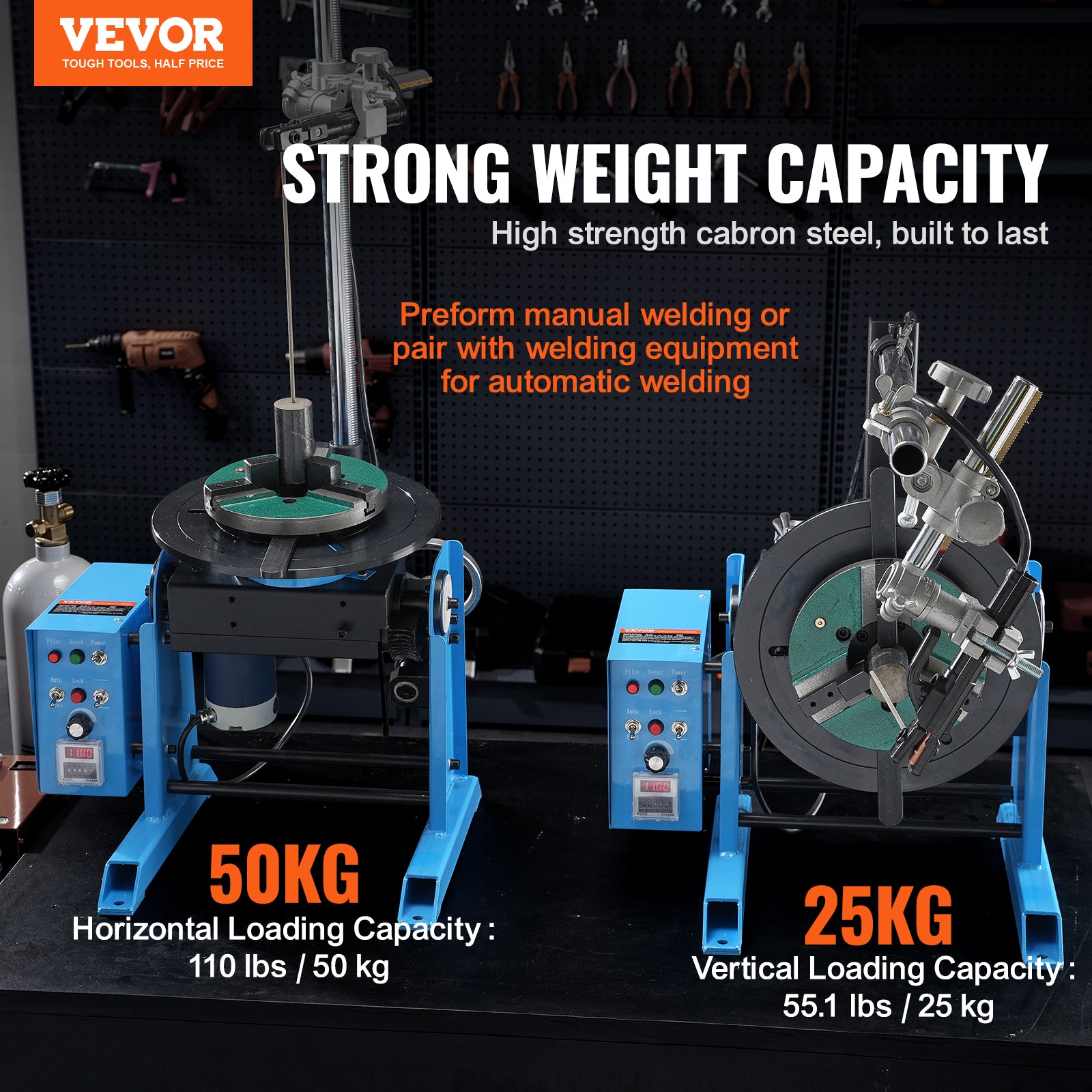VEVOR 50/1000/30/10KG Rotary Welding Positioner Positioning Turntable Table