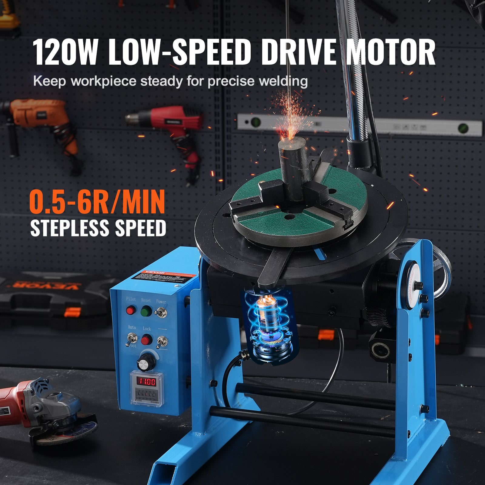 VEVOR 50/1000/30/10KG Rotary Welding Positioner Positioning Turntable Table