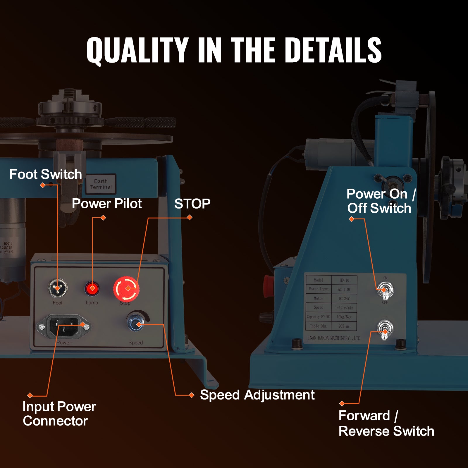 VEVOR 50/1000/30/10KG Rotary Welding Positioner Positioning Turntable Table