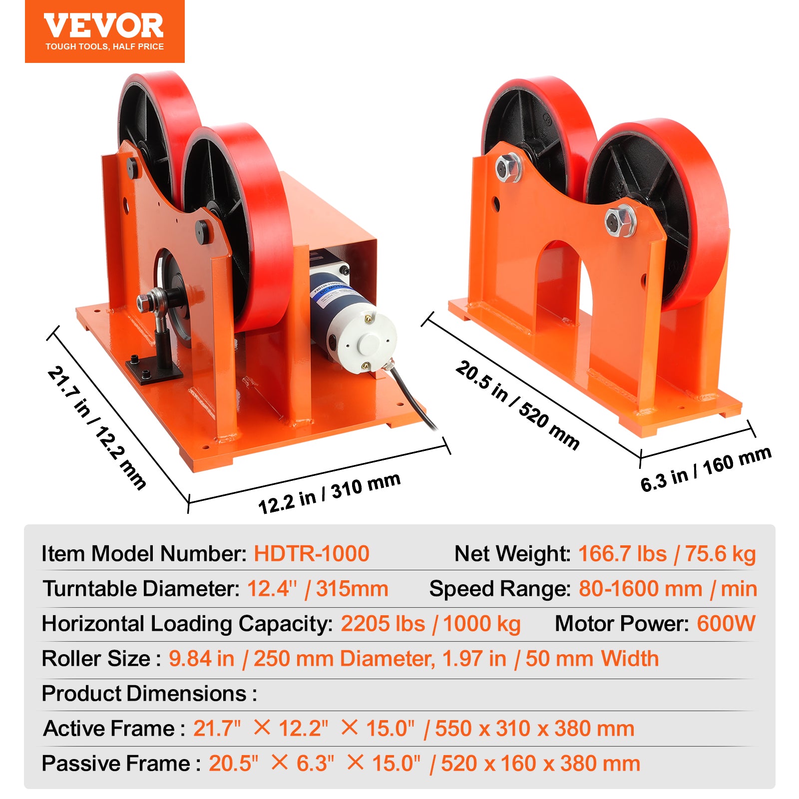 VEVOR 50/1000/30/10KG Rotary Welding Positioner Positioning Turntable Table