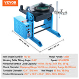 VEVOR 50/1000/30/10KG Rotary Welding Positioner Positioning Turntable Table
