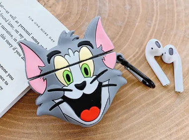 Playful Cat & Mouse AirPods Silicone Case Protective  Snug Fit