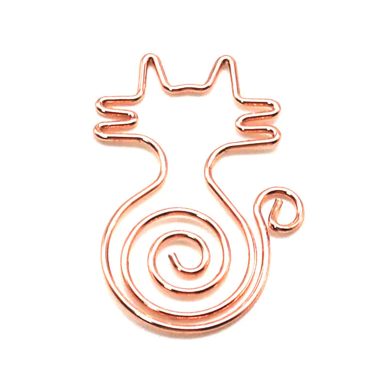 Decorative Cat-Shaped Rose Gold Electroplated Paper Clips