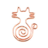 Decorative Cat-Shaped Rose Gold Electroplated Paper Clips