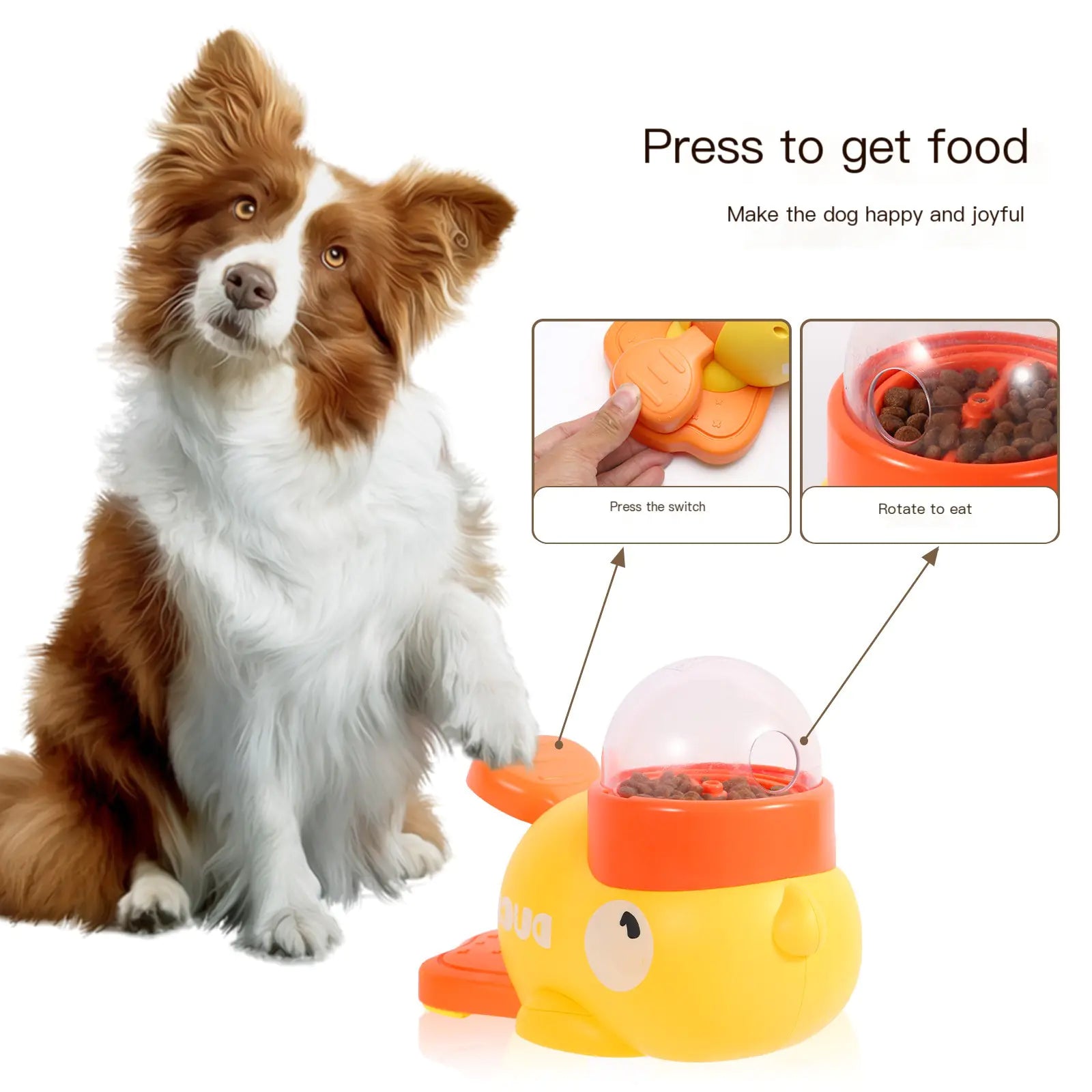 Durable SmartPlay Pet Feeder Interactive & Lightweight, Yellow