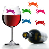 Durable Cat Silicone Drink Markers for Party Glasses