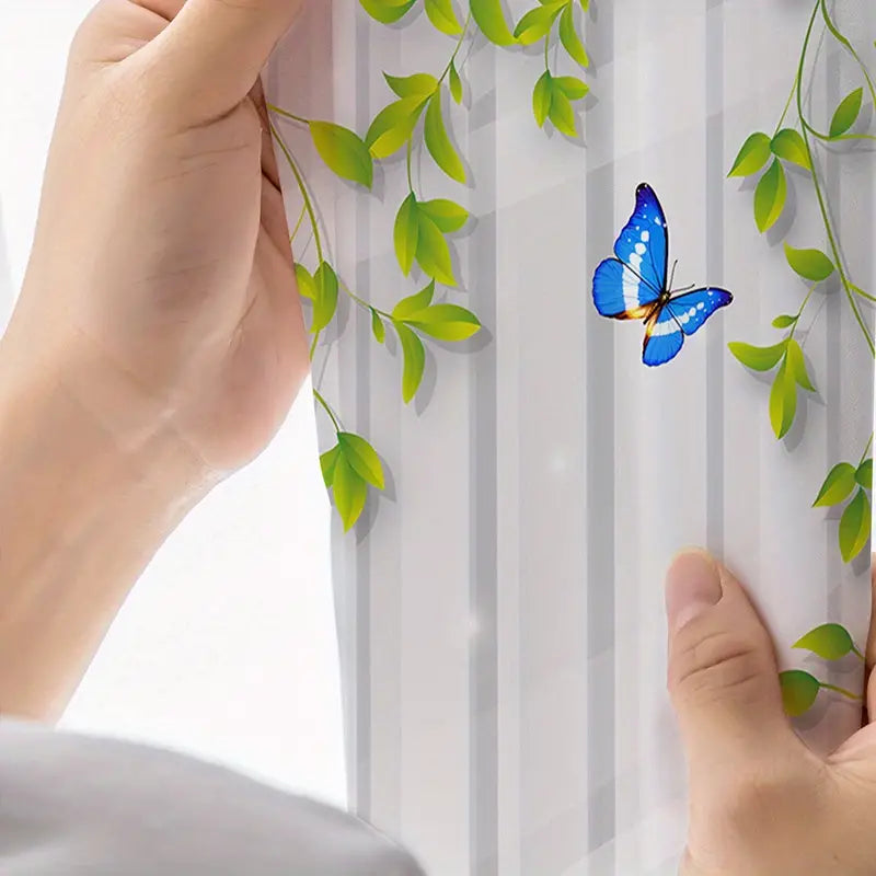 Butterfly Leaf Pattern Light-Filtering Drapes MultiSize Light Filtering