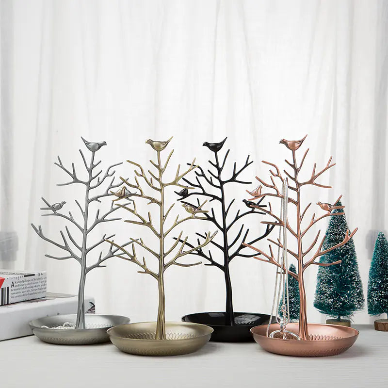 Elegant Lovebird Jewelry Organizer Stand Decorative Money Tree