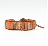 Handcrafted Stylish Versatile Fashionable Durable Leather & Natural Stone Bracelet