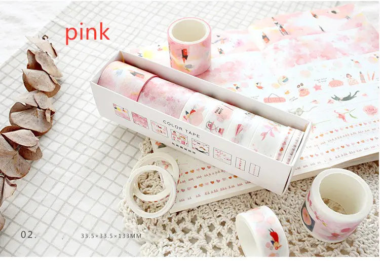Creative Adhesive Scrapbooking Colors Decorative Washi Tape Bundle (8 Rolls)